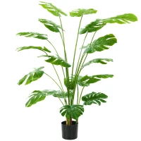 HOMCOM Plante artificielle arbre artificiel monstera deliciosa avec pot inclus hauteur 150 cm intérieure vert(m-12)