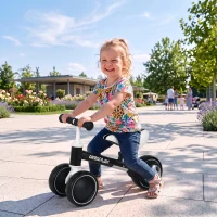 AIYAPLAY Balance Bike for Kids 1-2 Years, Toddler Bike with Adjustable Seat and Lighting Rear Wheels for Boys and Girls, Black(m-9)