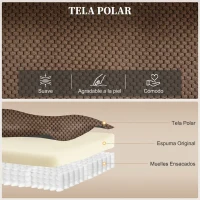 HOMCOM Sillón Relax Reclinable Eléctrico Calor Lumbar Masaje Vibración Motor Silencioso Función Memoria Bolsillos USB Marrón(m-7)