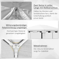Outsunny Paviljoen 3 x 3 m - Weerbestendig - 395 cm x 295 cm x 255 cm - Wit(m-5)