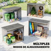 Outsunny Caseta de Jardín 195x122x181,5 cm con Puerta Corredera 2 Ventanas y Anti-UV para Almacenar Herramientas Gris Claro(m-8)