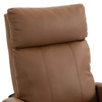 HOMCOM Recliner Armchair, Massage Faux Leather Push Back Reclining Chair with Adjustable Leg Rest, Side Pocket, Dark Brown(m-10)