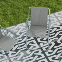 Outsunny Opvouwbare tuinstoel campingstoel, 53 cm x 54 cm x 76 cm, Blauw + Zilver(m-7)