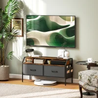 HOMCOM Industrial-Style TV Stand Cabinet - Brown(m-10)