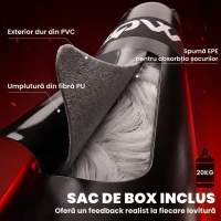 SPORTNOW Sac de Box cu Suport Autoportant pentru Adulți, Sac 20 kg, Structură Oțel, 141x123x220 cm, Negru(m-4)