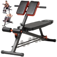 HOMCOM Banco de Pesas Multifuncional Banquillo de Gimnasio Completo Respaldo Inclinable en 3 Posiciones 64x146x73,5-85 cm Negro(m-1)