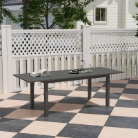 Outsunny Masă extensibilă de grădină 160-220 cm pentru 6-8 persoane, dreptunghiulară, din aluminiu, gri(m-10)