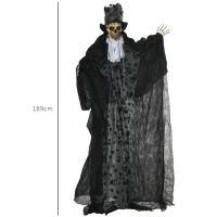 Outsunny Halloweendecoratie spookbruidegom met speciale effecten en geluidsfunctie 110 cm x 18 cm x 183 cm(m-3)