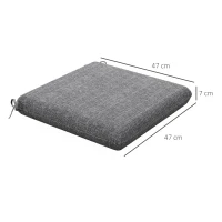 Outsunny Lot de 4 coussins de chaise, galettes de chaise 47 x 47 cm, rembourrage épais, résistant à la décoloration, gris(m-3)