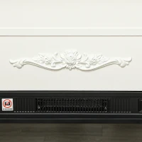 HOMCOM Camino Elettrico 1800W con Fiamma a 3 Intensità e Telecomando, in Legno, Metallo e Vetro, 117x30x100 cm, Bianco(m-9)