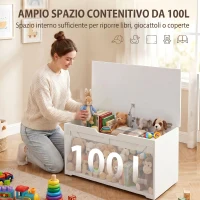 HOMCOM Cassapanca con Cerniera di Sicurezza e Presa a U, Portata 136 kg(m-4)