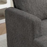 HOMCOM Canapé 2 places 120 cm avec coussins de dossier amovibles, tissu chenille pour salon, chambre, bureau, gris foncé(m-11)