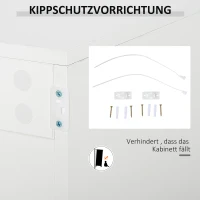 HOMCOM Witte Dressoir Kast, 2 Laden, Push-Click, 117 cm x 36 cm x 74 cm(m-7)