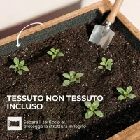 Outsunny Letto da Giardino Rialzato, Fioriera Verticale in Legno con Drenaggio e Rivestimento.(m-7)