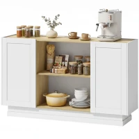 HOMCOM Bufet în Stil Rustic cu Spațiu de Depozitare, Natural și Alb(m-11)
