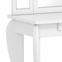 HOMCOM Kids Dressing Table Set, with Mirror and Drawer - White(m-10)
