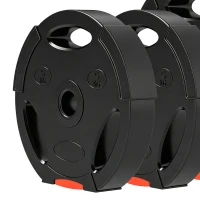 SPORTNOW Disques de poids, plaques de poids 2 x 5 kg et 2 x 7,5 kg, à trois poignées avec trous de Ø 25 mm, noir(m-12)