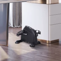 HOMCOM Minibicicleta Estática Pedalier de Metal Aparato de Ejercicios 2 en 1 Brazos y Piernas Resistencia Ajustable Pantalla LCD para los Amantes del Fitness en Casa u Oficina 35x40x31cm(m-10)
