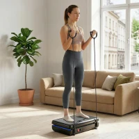 SPORTNOW Vibration Plate Exercise Machine with 120 Speed Levels, 5 Programs, Quiet Vibrating Plate with Resistance Bands(m-2)