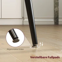 HOMCOM Uitschuifbare Eettafel, Uitbreidbare Tafel voor 6-8 Personen, Keukentafel met Solide Stalen Poten(m-6)