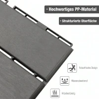 Outsunny set van 9 vloertegels, klikmechanisme, houtnerf, zwart, 30 x 30 x 2 cm (afmetingen per tegel)(m-4)