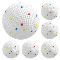 PawHut 6 Pack Dog Balls Toys Fits Aggressive Chewers, Indestructible Teething and Water ETPU Balls for Throw and Fetch(m-1)