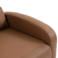 HOMCOM Recliner Armchair, Massage Faux Leather Push Back Reclining Chair with Adjustable Leg Rest, Side Pocket, Dark Brown(m-11)