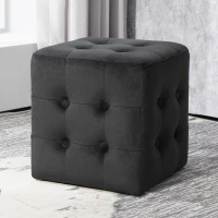 HOMCOM 3-teiliges Möbel-Set mit Stauraum, 2 x Sitzhocker, Polster-Sitztruhe, belastbar bis 130 kg, 75 x 40 x 42 cm, Dunkelgrau(m-9)