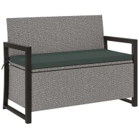 Outsunny 151.5L Storage Garden Bench, with Cushion - Grey(m-1)