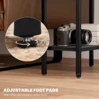 HOMCOM Three Shelf Industrial Side Table, Black(m-6)