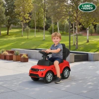 AIYAPLAY Porteur enfants Land Rover Discovery sous licence, porteur voiture à pousser avec poignée amovible, 84x40x94,5cm, rouge(m-9)