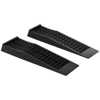 HOMCOM 2PCS Car Ramps, 3 Ton Low Entrance Plastic Curb Ramps with Anti-Slip Surface, Car Lift for Garage Workshop Cars SUVs Small Vans(m-1)