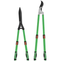 Outsunny Heggenschaar Set 2-delig Tuinschaar Meslengte 90 cm Takschaar met metalen mes, uitschuifbare handgreep(m-10)