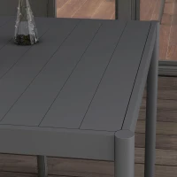 Outsunny Tuintafel Buitentafel, weerbestendig, Aluminium, 145 x 90 x 74 cm, Donkergrijs(m-7)