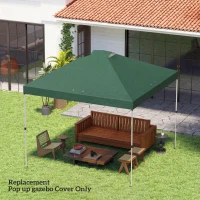Outsunny Toldo de Pérgola de Recambio 3x3 m Techo de Repuesto para Carpa Plegable de Tela Oxford 210D Protección UV 50+ Verde(m-10)