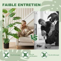 HOMCOM Plante artificielle arbre artificiel monstera deliciosa avec pot inclus hauteur 150 cm intérieure vert(m-5)
