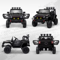 AIYAPLAY Voiture électrique enfants UTV avec télécommande 2,4G, 2 moteurs 12 V, musique, klaxon, lumières LED, 100x63x65cm, noir(m-9)