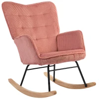 HOMCOM Schommelstoel, relaxstoel, schommelfauteuil, belastbaar tot 120 kg, polyester, 98 x 71 x 101 cm, Roze(m-1)