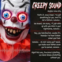 HOMCOM 167 cm Life Size Animated Clown Halloween Decoration, Scary Halloween Animatronics Decor with Sound Touch Activated(m-7)