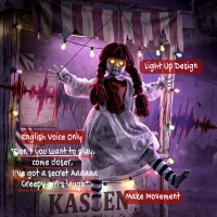 HOMCOM 80 cm Halloween Animated Hanging Creepy Girl on Swing Decoration, Kicking Legs, Sound and Touch Activated(m-6)