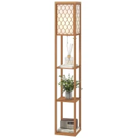 HOMCOM Three-Shelf Standing Lamp - Natural(m-11)