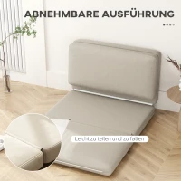 HOMCOM 2-in-1 Opvouwbare Relaxfauteuil, Gastenmatras, Deelbaar, 120 cm Breed, Beige(m-6)