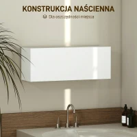HOMCOM Szafka łazienkowa wisząca ścienna z drzwiami otwieranymi do góry, amortyzator gazowy, półka 80 x 25 x 30 cm Biały(m-4)