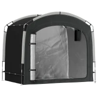 Outsunny Tente de vélo abri de vélo portable pour 3-4 vélos avec 2 poches latérales 220 x 150 x 195 cm noir(m-1)