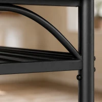 HOMCOM 4-delige eettafelset, industriële keukentafel met 2 stoelen en bank voor 4 personen, gevoerde zittingen van PU-leer, bruin(m-11)