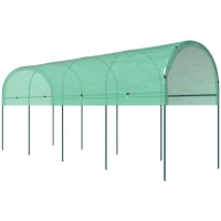 Outsunny Kas winterbestendig foliekas met boogdak, grondankers kweekkas 400 x 120 x 170cm Groen(m-1)