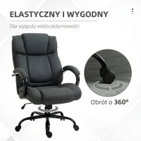 Vinsetto Krzesło biurowe fotel biurowy krzesło do gier fotel obrotowy funkcja kołysania obrotowe regulacja wysokości duże i wysokie bardzo szerokie ergonomiczne obciążenie jasnoszary 72,5x80x118 cm(m-7)
