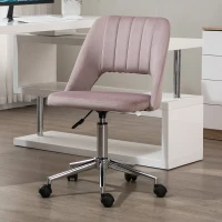Vinsetto Lot de 2 chaises de bureau design contemporain fauteuil de velours pivotante 360° dossier strié aéré hauteur réglable(m-10)