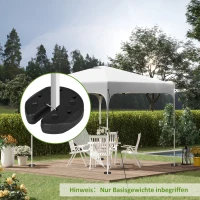 Outsunny Pavillonstandfüße 4er-Set 12 kg Gewichte mit Befestigungsstiften und Transportgurt(m-2)