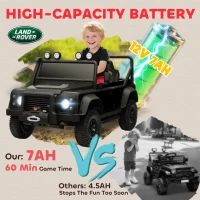 AIYAPLAY Kids Ride On Car with Remote Control, Music, Horn, 4 Spring Suspension Wheels, LED Lights for 3-5 Years Old, Black(m-5)
